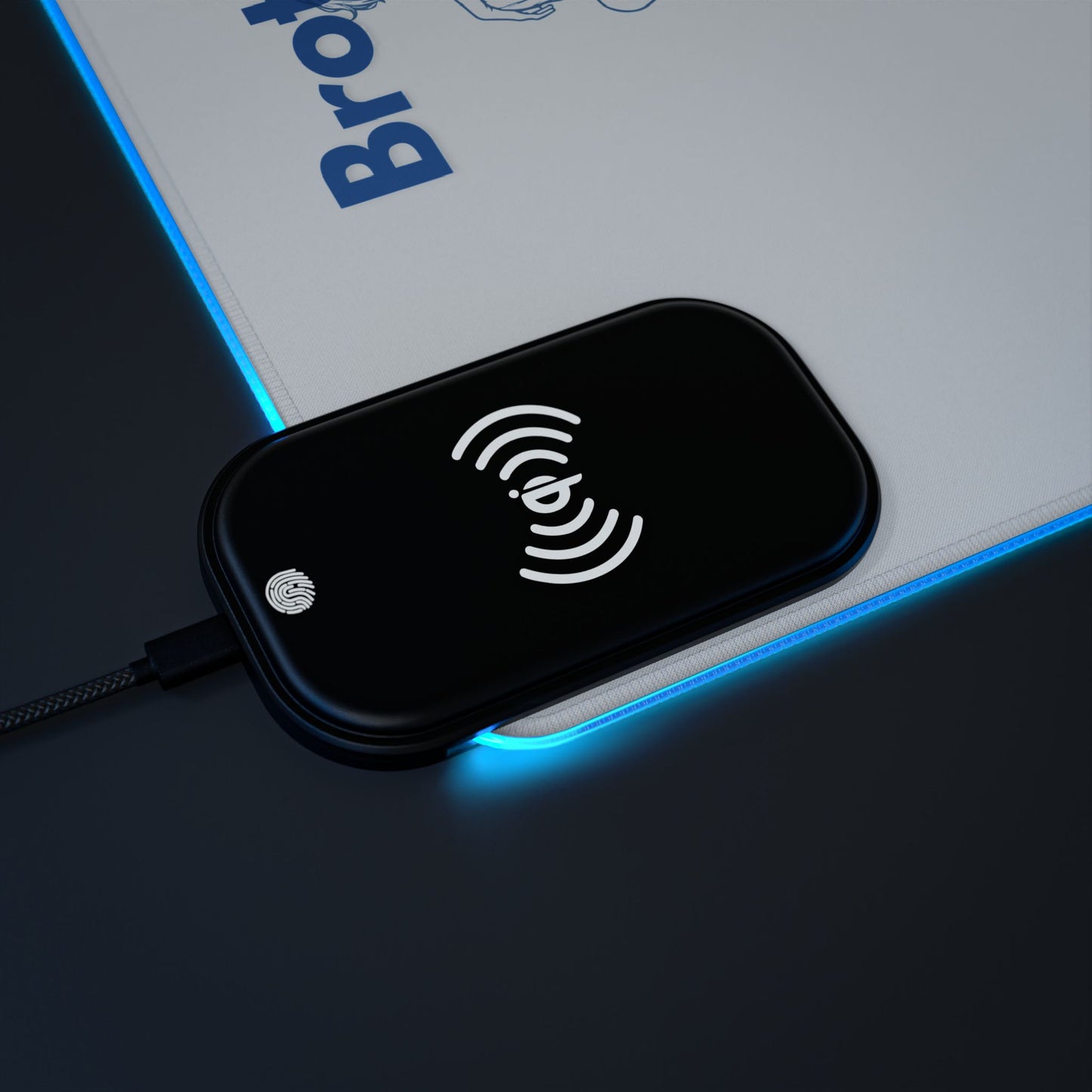 Brother of a Chayal Boded LED Gaming Mouse Pad, Wireless Charging